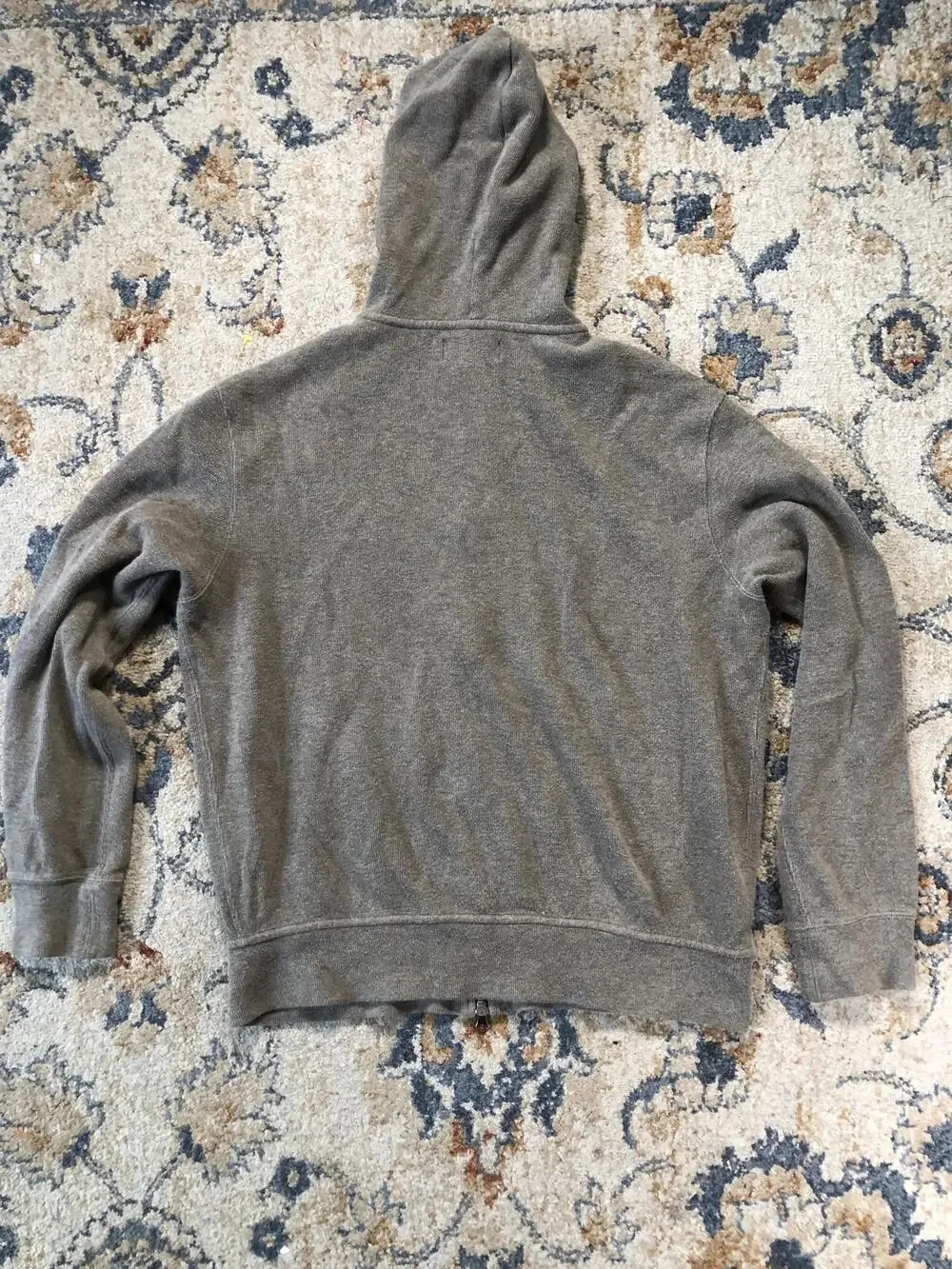 Polo Ralph Lauren Hoodie Sweatshirt Mens Large Gray Full Zip Fleece Pony Logo